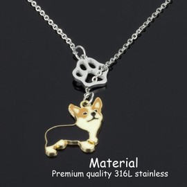 Kivosliviz Corgi Gifts Necklace for Women Corgi Mom Merchandise Corgi Dog Lovers Necklaces Stuff Corgis Charm Merch Jewelry Corgi Necklace