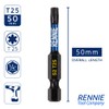 5 x Rennie Tools 50mm Long T25 TX25 Impact Screwdriver