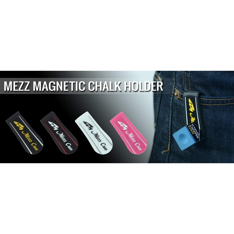 MEZZ Magnetic Pool Billiard Chalk Holder (Black w/White Logo)