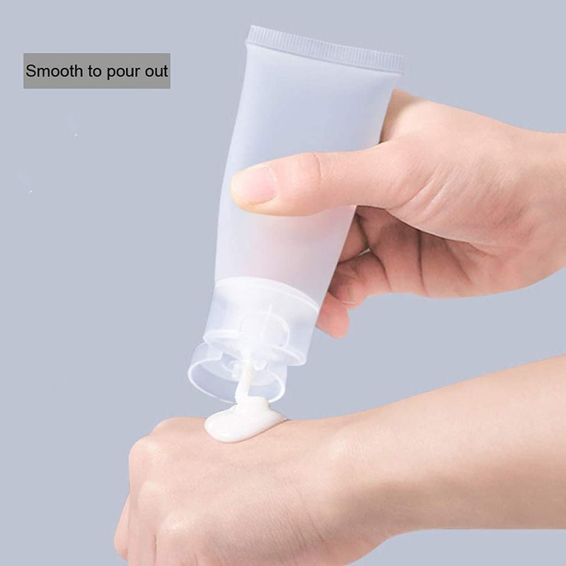 12 Empty Refillable Clear Plastic Tubes for Cosmetics, Soft Tubes