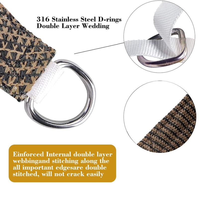 SHADESPEARE Toldo de vela triangular marrón de 8 x 8