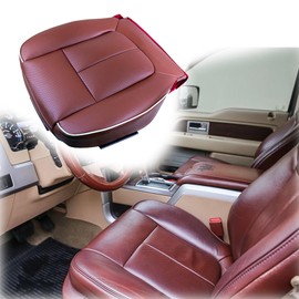 Prefer Warehouse Front Bottom Seat Cover Perforated Leather Seat Cover Red Color Compatible with 2009 2010 2011 2012 2013 2014-2016 Ford F150 F250 F350 F450 King Ranch Driver Bottom