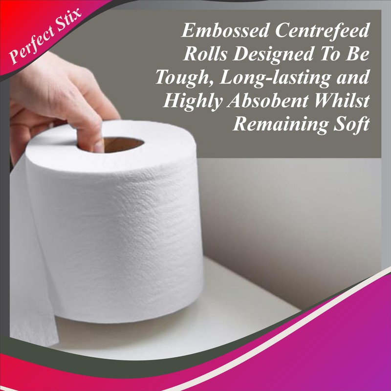 Perfect Stix 10" White Center Pull Paper Towels- Pack of