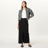The Drop Rylie Maxi Denim Skirt with Front Slit Skirt,