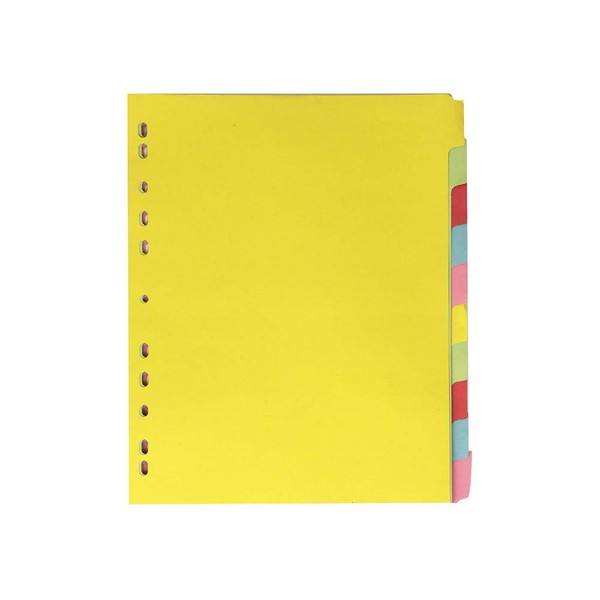 Elba A4+ (Extra Wide), 10 Part File Dividers, Assorted, 1 Set Folders