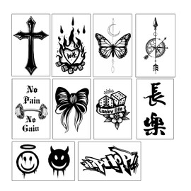 INKARTLINK 10 Pcs Cellular Colored Jagua Tattoo Stickers 2 Weeks Long Lasting Temporary Tattoos Waterproof Micro Easy to Apply Tattoo Stickers
