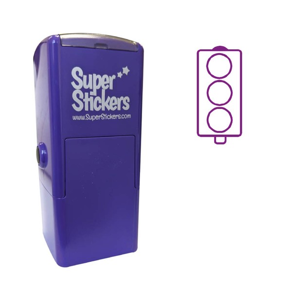 SuperStickers Traffic Light Pre-Inked Stamper - Purple, 28mm