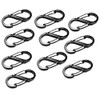 S-Shape Carabiner Clips, 50mm Black Metal, Ten unit Pack