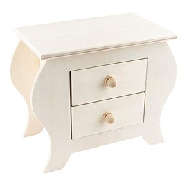Ideen mit Herz Min Wooden Chest of Drawers 19 x 15.5 x 10 cm with 2 Drawers Ideal for Crafts and Painting