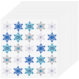 Outus Snowflake Dimensional Stickers Christmas 3D Snowflake Stickers Diamond Snowflake Decoration Stickers for Christmas Holiday Envelopes Winter Decoration Crafts, 4 Colors(400 Pieces)