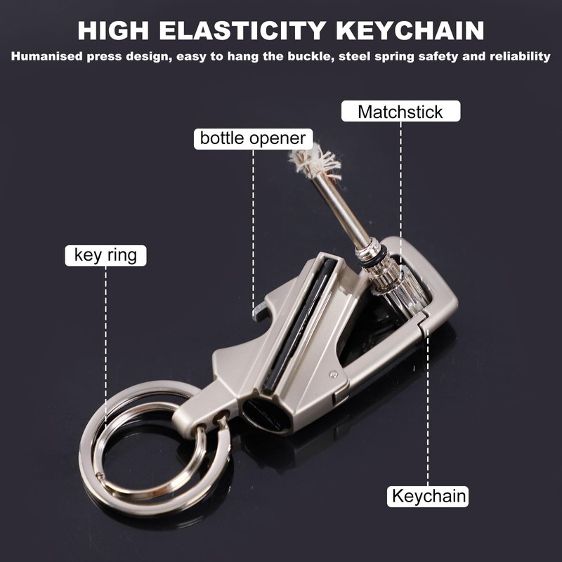 Permanent Match Infinity Lighter with Multitool Keychain Bottle Opener, Reusable