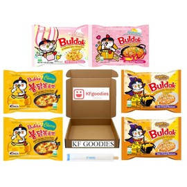 Samyang Buldak Hot Spicy Chicken Ramen Noodle Korean Stir-Fried Ramen (6, 1 Carbonara,1 Cream Carbonara, 2 Cheese, 2 Quattro Cheese)