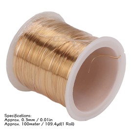 Pssopp 0.3 mm, 100 metres, jewellery making, fine copper wire, tarnish resistant pearl jewellery wire, tarnish resistant copper wire for jewellery packaging, bare copper