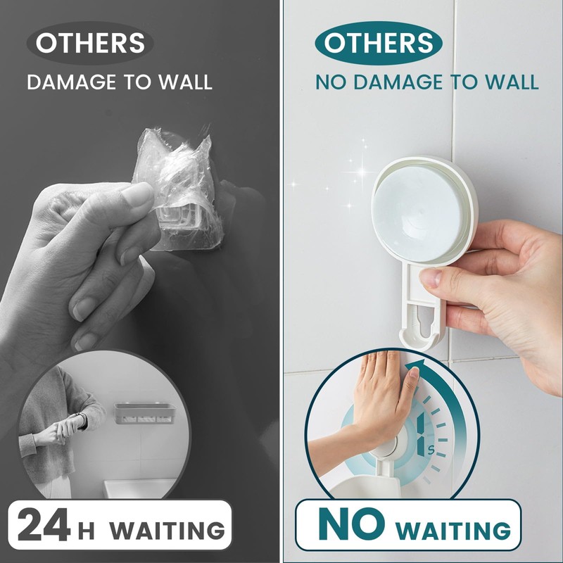 TAILI Shower Caddy Suction Cup 2 Pack, Shower Organizer Removable