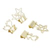 30pcs Gold Binder Clips Flower Shape Pentagonal Heart Shape Electroplating