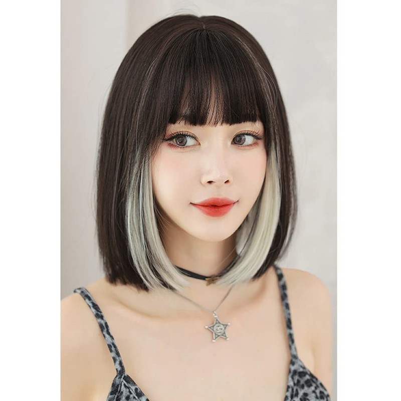 Wig Premium Line Inner Color Line Women's Wig Bob Small
