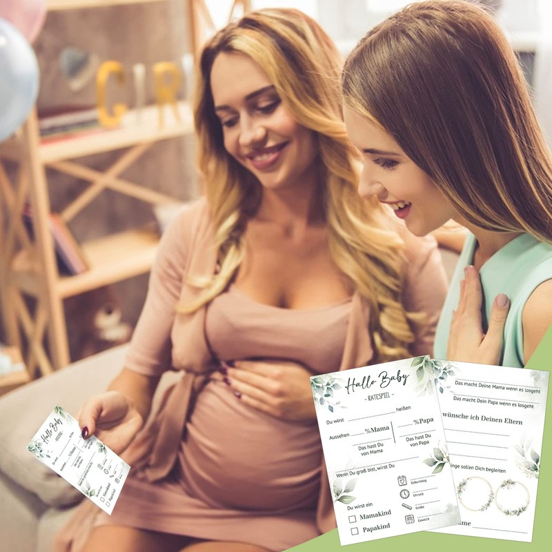 GEBETTER Pack of 25 Baby Shower Guessing Games, Gender Reveal