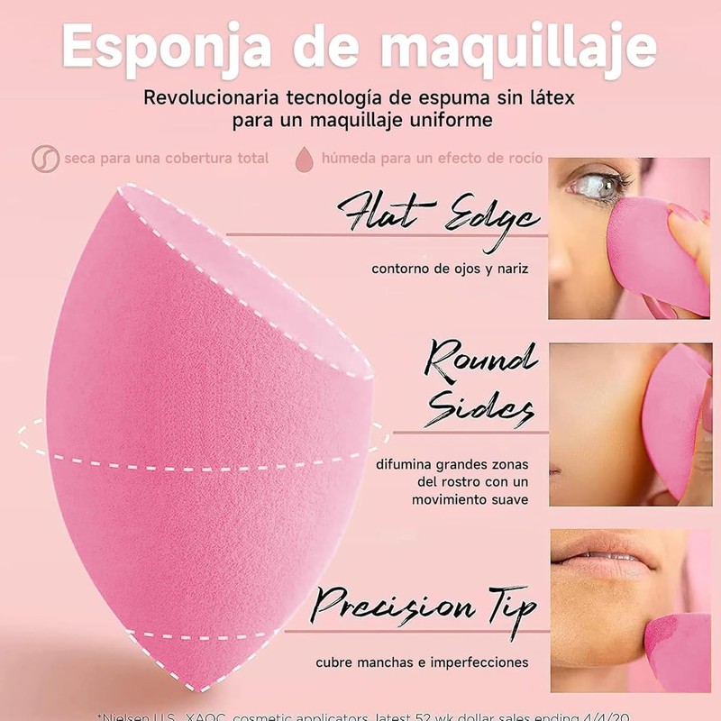 SADOWAY Set de brochas de maquillaje: set de 6 piezas