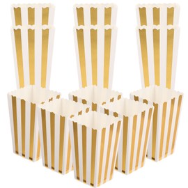 NUOBESTY 24pcs Paper Popcorn Boxes, Cardboard Candy Container Mini Popcorn Buckets Treat Boxes for Birthday Theater Party Favors
