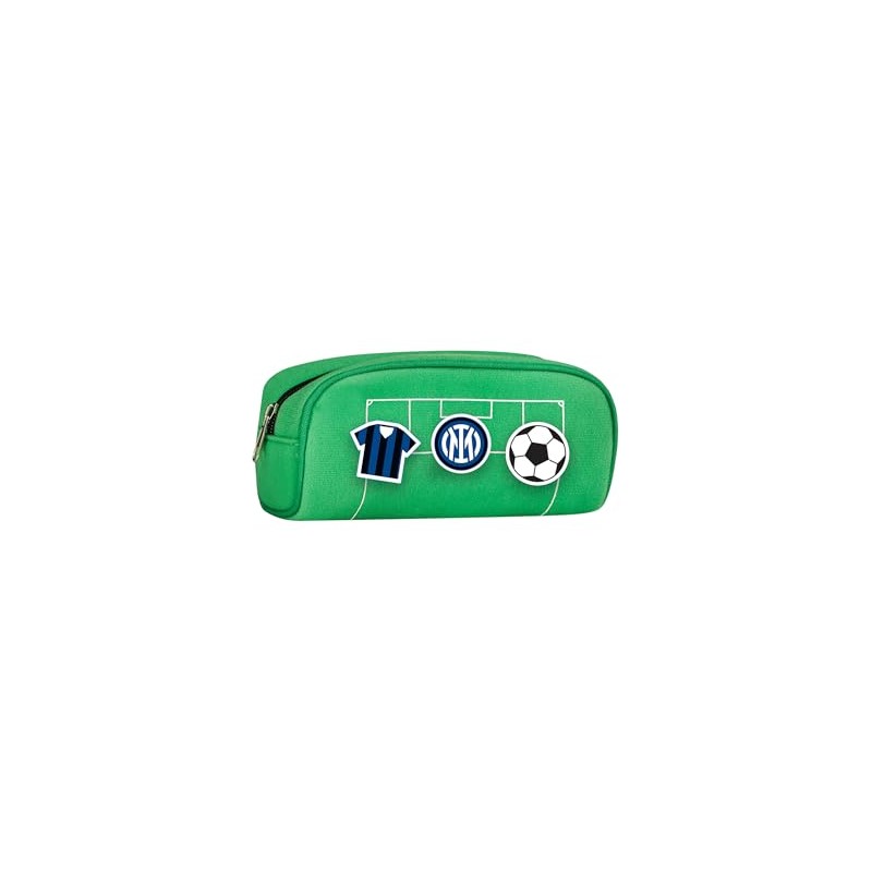 Seven Portapenne Scuola con Patch Inter, Verde, Accessori Scuola, Accessori