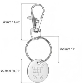 Vayfoni 8 Pack Trolley Token Keyring Set - Shopping Trolley Coin Replacements for Pound Coin Slots - Reusable Metal Trolly Coin UK Keychain for Supermarket Use