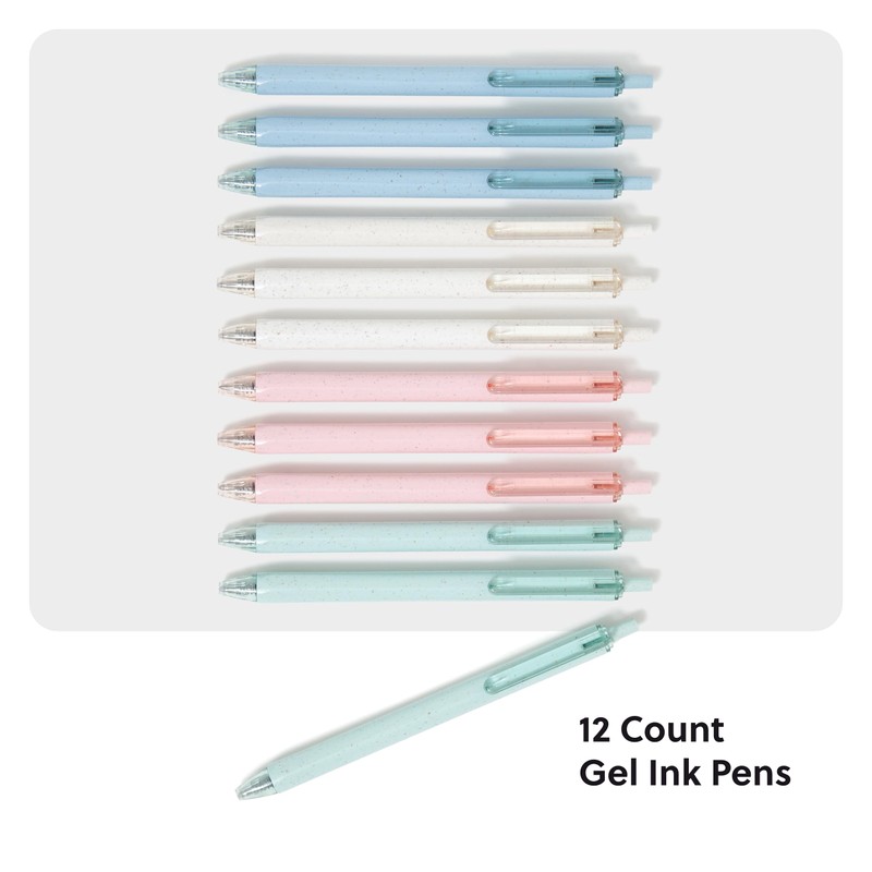 U Brands U-Eco Recycled Gel Click Pens, Set of 12,