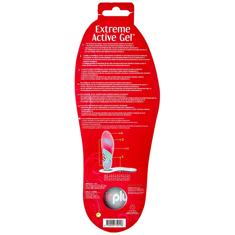 Airplus Women's Extreme Active Gel Insoles, Heel & Arch Support,