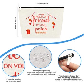 40th Birthday Gifts for Her Best Friend 40 Year Old Birthday Gifts Makeup Bag Thirtieth Birthday Presents Happy 40th Birthday Decorations Cosmetic Bag 1984 Birthday Gift for Women Sister Friends