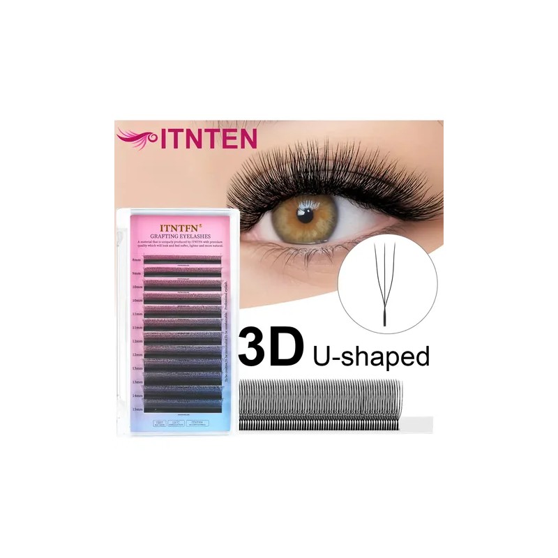 Pestañas Postizas Itntfn 3d Forma U Naturales Y Voluminosas