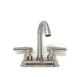 4" Faucet with Plated Brushed Nickel Stainless Steel Spout, Plastic Body [1207PSN] Plastic Valve with 20 Teeth ADA