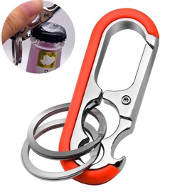 Liangery Bottle Opener Style Keychain for Men Women Quick Release Key Chain with 2 Key Rings Car Keys Keychain in 3 Colors (Orange)
