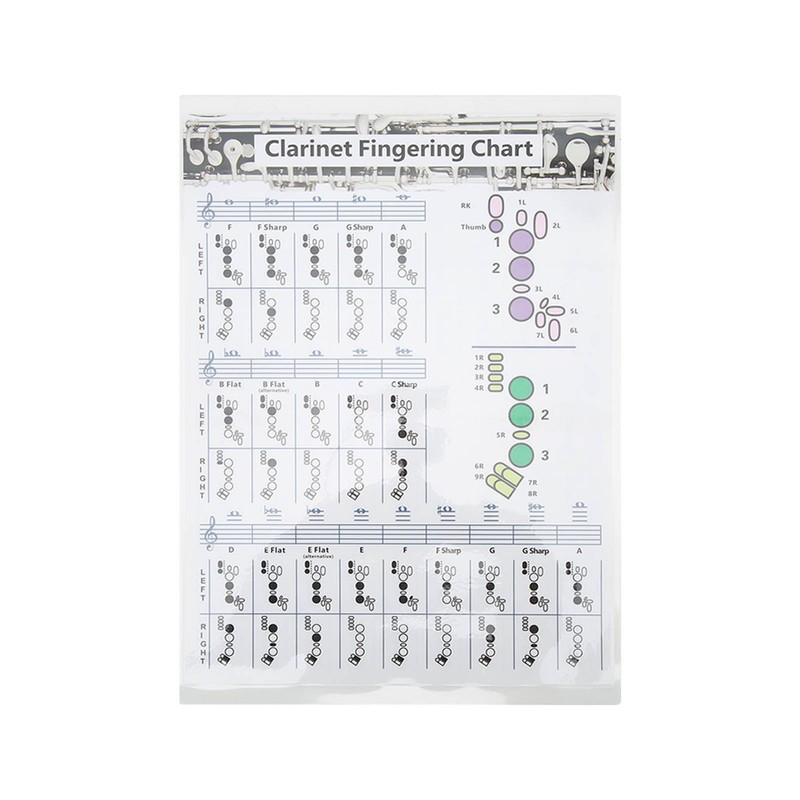 Clarinet Fingering Chart Clarionet Chords Poster Training Chart Musical Instrument