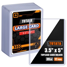 3.5x5 Inches Oversize Card Topload Holders – 12 Pack, Premium Top Loaders for MTG Planechase Cards, Clear Rigid Top Loader Protectors