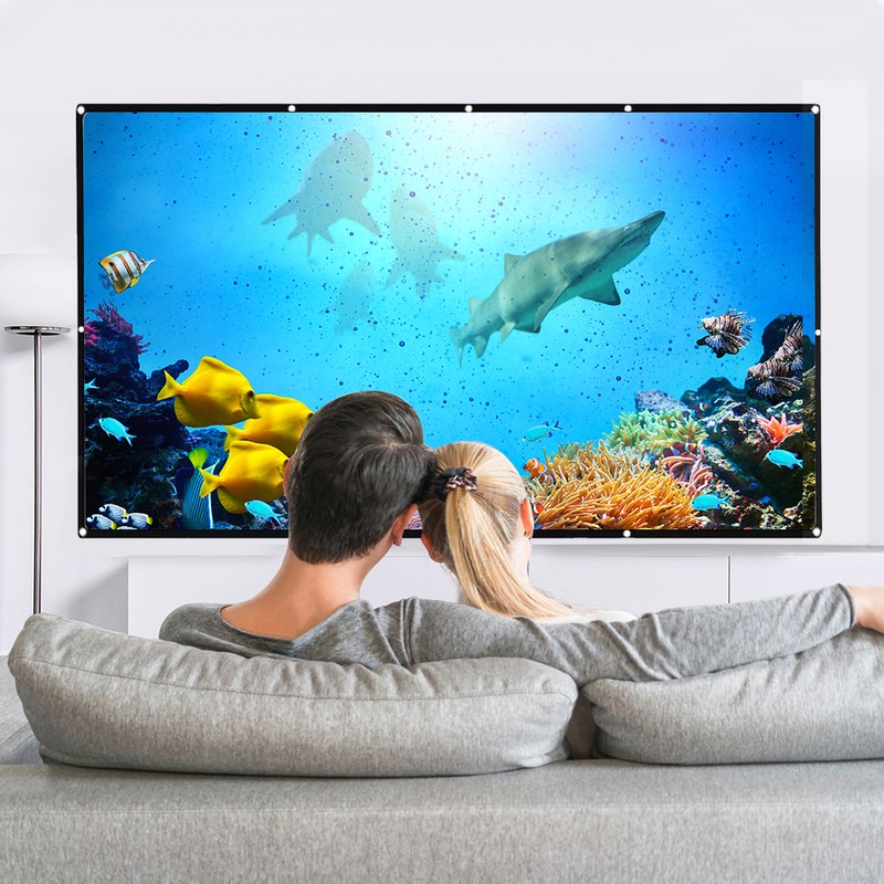 70-inch Portable HD Projector Screen 16:9 Projection Screen Foldable Thick