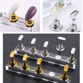 Magnetic Nail Tip Stand, BetterJonny Set of 4, Nail Practice Acrylic Manicure Tools, Nail Tip Display Stand, Practice Nail Salon Tool, Hand Nail Exercise Pedestal, Nail Supplies