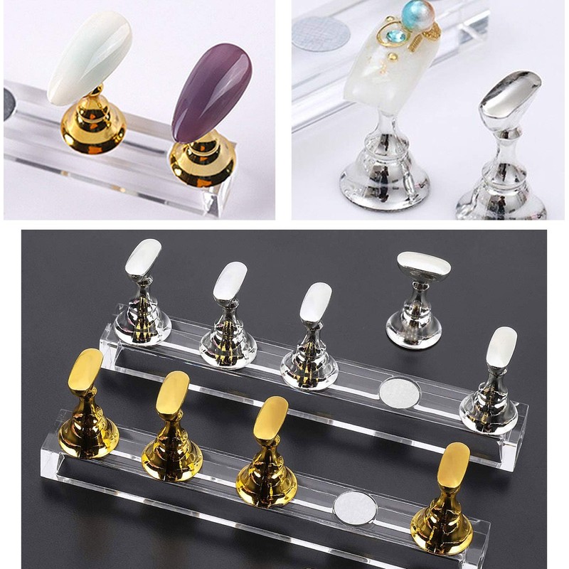 Magnetic Nail Tip Stand, BetterJonny Set of 4, Nail Practice