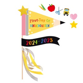 First Day of Kindergarten Pennant Flag for Kids,Kindergarten Back to School Photo Prop,Kindergarten Back to School Decorations,Kindergarten Back to School Supplies,Kindergarten Back to School Flags