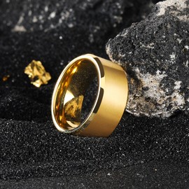King Will Gold Tungsten Wedding Band 10mm Ring For Men Comfort Fit Size 10
