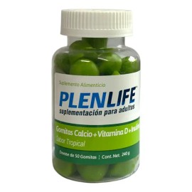 Plenlife Gomitas Calcio  Vit. D 50 Pzs. Plenlife Sabor Tropical                                                                                       
