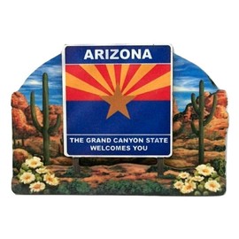 Arizona State Welcome Sign Wood Fridge Magnet 2