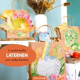 Papierdrachen 3 Children's Lanterns Dino Set of 5