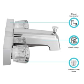 Dura Faucet Economical Classic Tub and Shower Faucet with Diverter (Chrome Polished)