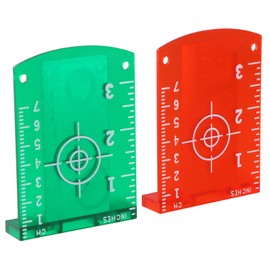 Laser Target Board, Pack of 2 Magnetic Laser Target with Reflectors - Improves Visibility of Red and Green Laser Light, Ideal for Line Lasers, Cross Line Lasers and Laser Meters
