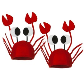 NA1 2 Pieces Crab Hat Costume Fancy Hat Dress Up Theme Party Hat Cap Roleplay Accessories Red, Red, One Size