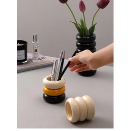 gugululu Makeup Brush Holder Organizer, Creativity Makeup Brushes Storage Holder, Waterproof Makeup Organizer for Dresser Desktop Bathroom Countertop Cosmetic Storage(Four layers of 3 colors)