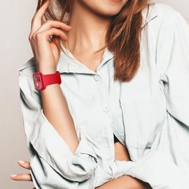 Lamshaw Compatible for ITOUCH AIR 4 Bands, 24mm Women Men,Soft Silicone Replacement Sport Strap Wristband Compatible for ITOUCH AIR 4 41mm / 46mm / Air 3 44mm Smartwatch (Red)