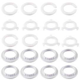 20 Pcs Bright White Adapter Ring Reducer Kit For Lampshade Fittings