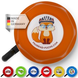 Children's Bicycle Bell - Fox / Orange - Bell Ideal for Children's Bicycle, Bicycle and Balance Bike - Great Designs for Girls and Boys