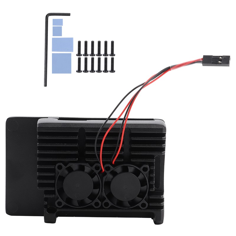 Aluminum Case with Dual Fan Cooling Shell for Raspberry Pi