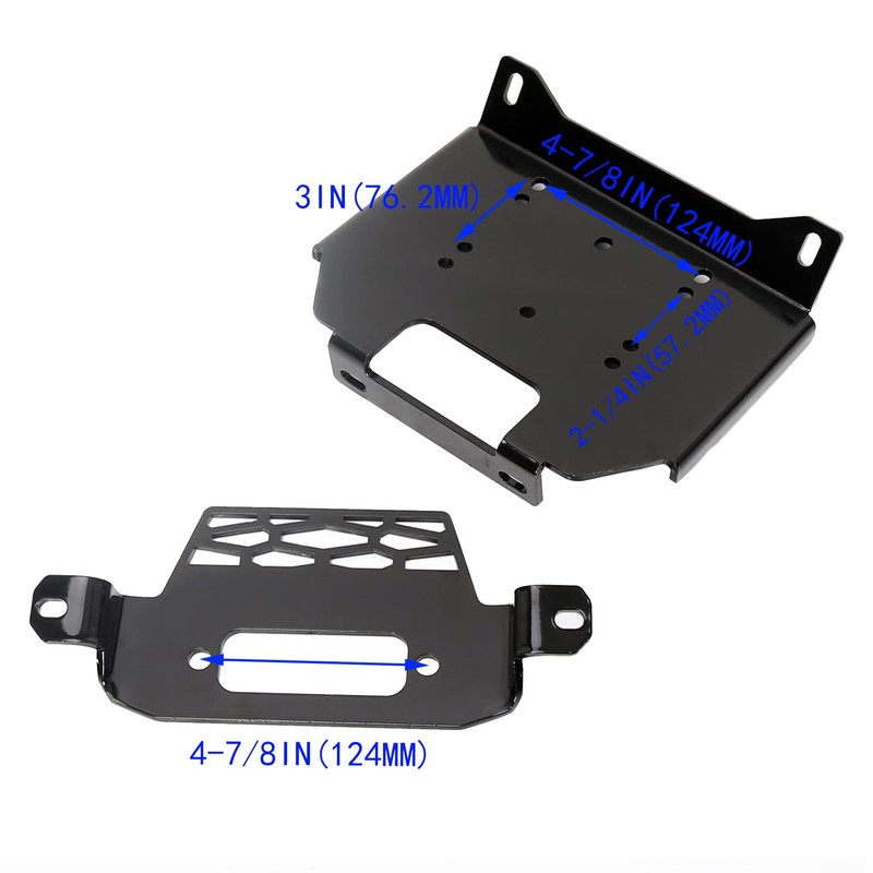 ECOTRIC Winch Mount Plate Bracket Kit Compatible with 2014-2019 Polaris